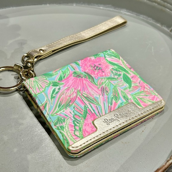 Lilly Pulitzer Tropical Snap ID Card Case Coming In Hot Wallet Pink/Green/Blue - Picture 2 of 6